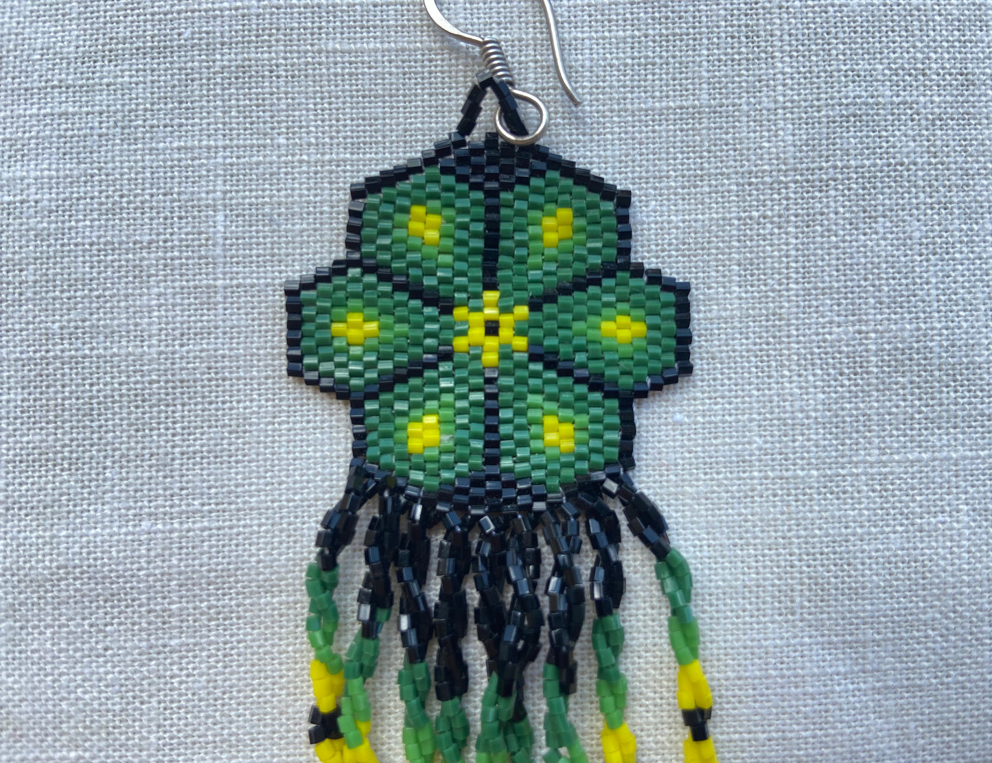 Green Peyote Earrings