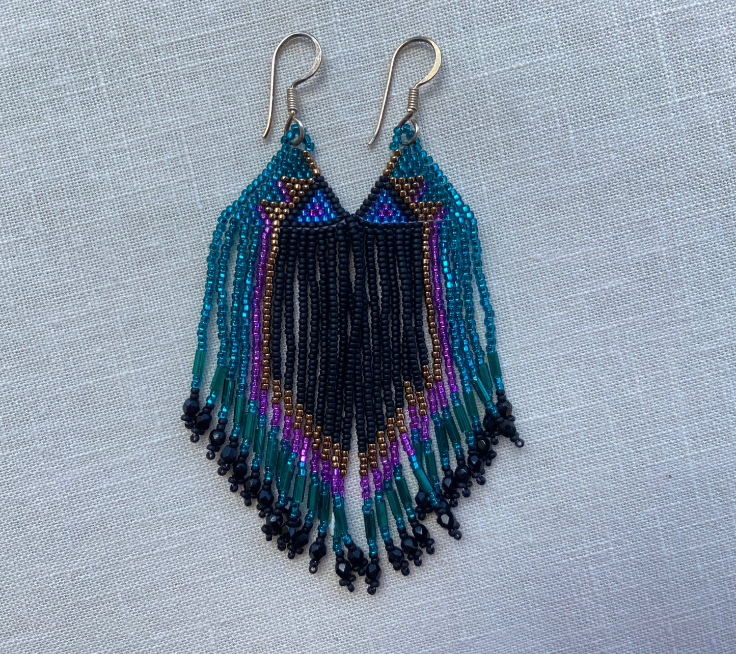Beaded Feather Earrings