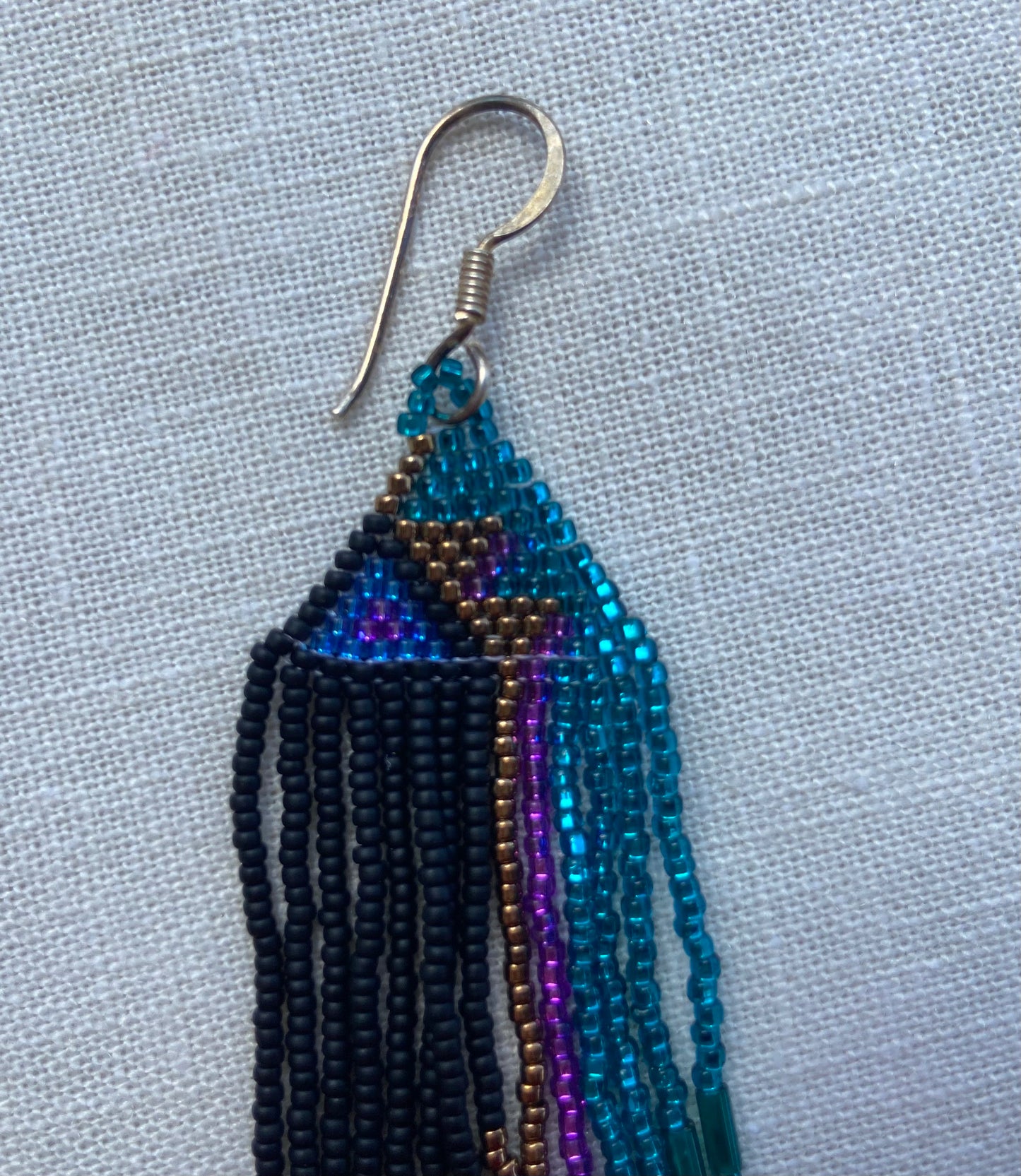Beaded Feather Earrings