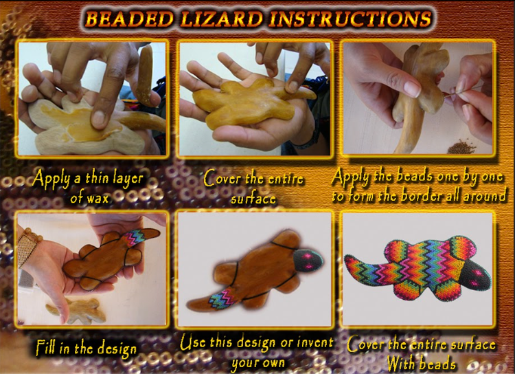 Rainbow Make Your Own Huichol Beaded Lizard