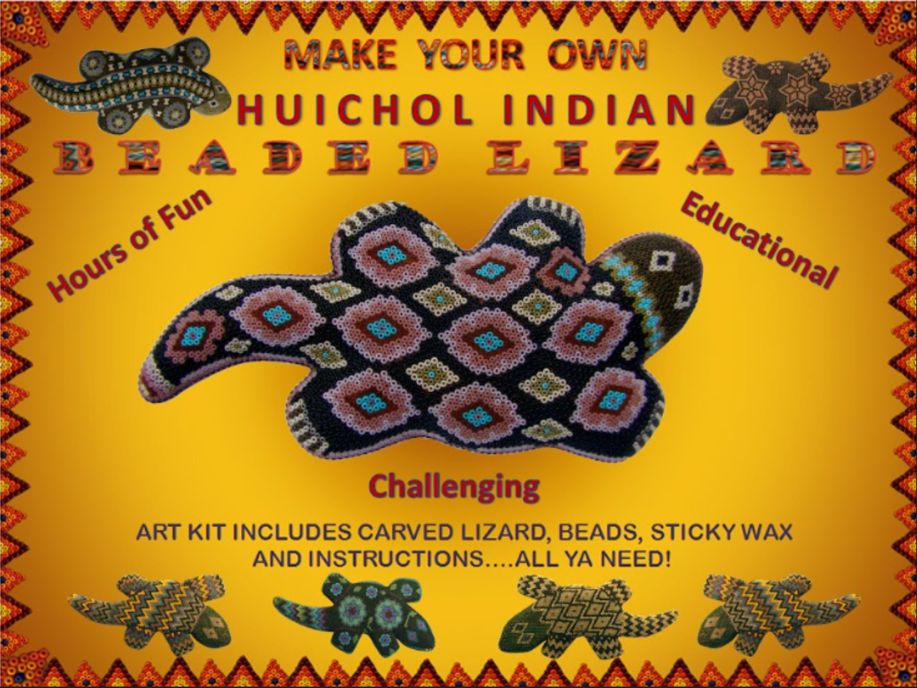 Earth Tone Diamonds Make Your Own Huichol Lizard