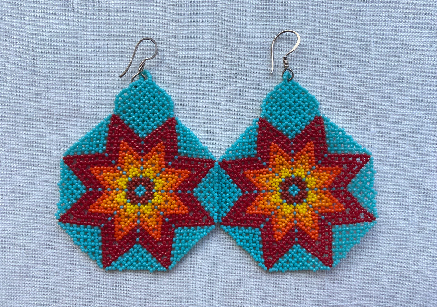 Red and Yellow Star Earrings