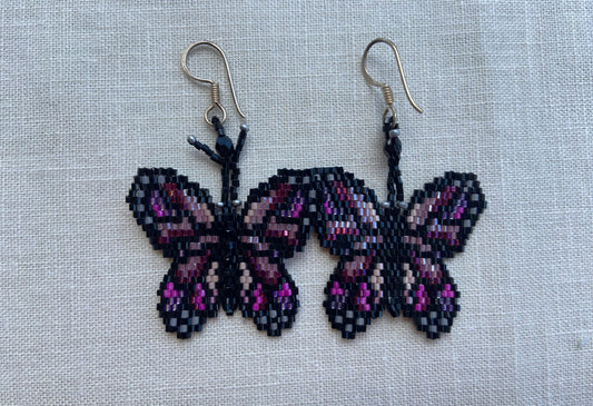 Purple Butterfly Earings