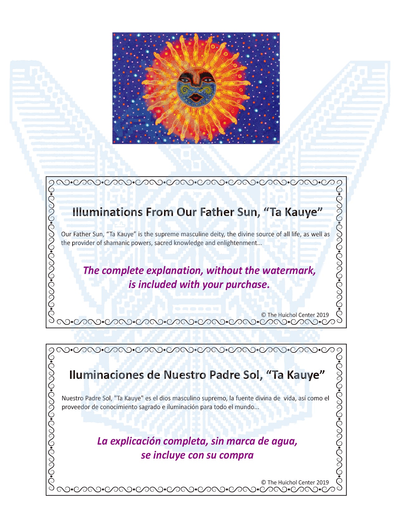 Illuminations From Our Father Sun, "Ta Kauye"